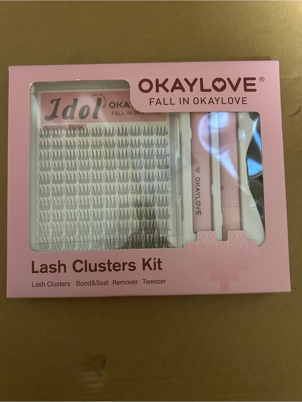Okaylove-Pink Lash Clusters Kit - Idol Natural Style